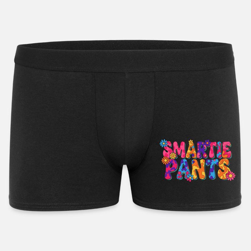 Smartie Pants: Bunte Blüten-Psychedelik - Männer Boxer Shorts - Schwarz