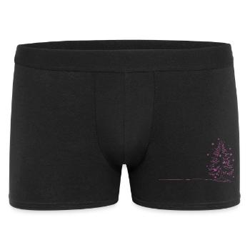 Croquis d’arbre de Noël de lignes roses - Boxer Homme - noir - Devant