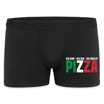 Eating pizza - Men's Boxer Shorts - black - Front