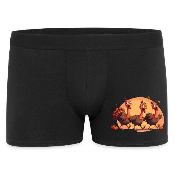 Bébé dinde de Thanksgiving - Boxer Homme - noir - Devant