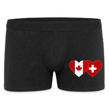 Canada Suisse Drapeau Coeur - Boxer Homme - noir - Devant