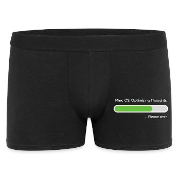 Mind OS Optimieren der Gedanken... Bitte warten - Männer Boxer Shorts - Schwarz - Vorne
