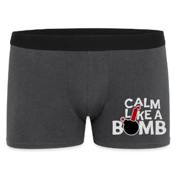 Calm Like Bomb Paradox Ironie Humor Explosiv Witz - Männer Boxer Shorts - Anthrazit - Vorne
