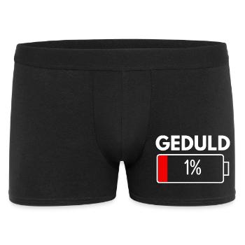Patience 1% Funny Sayings Sarcasm Irony  - Männer Boxer Shorts - Schwarz - Vorne