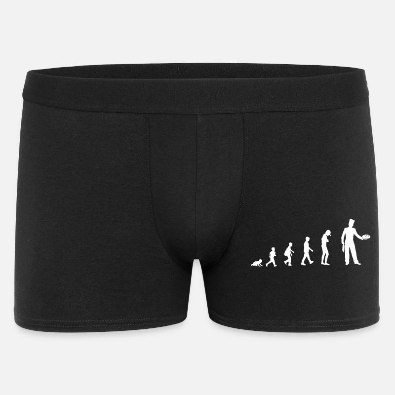 Evolution zum Bäcker - Männer Boxer Shorts - Schwarz