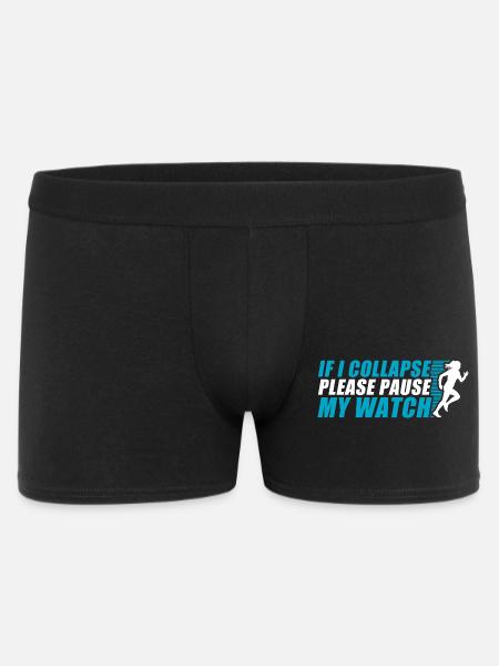 If i collapse lustiges Lauf Joggen Läufer - Männer Boxer Shorts - Schwarz