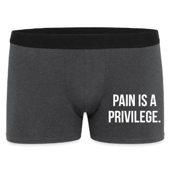 PAIN IS A PRIVILEGE. | Greyline Official - Men's Boxer Shorts - charcoal grey - Front