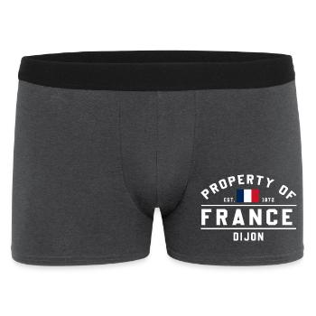 French Flag Graphic Dijon Logo - Men's Boxer Shorts - charcoal grey - Front
