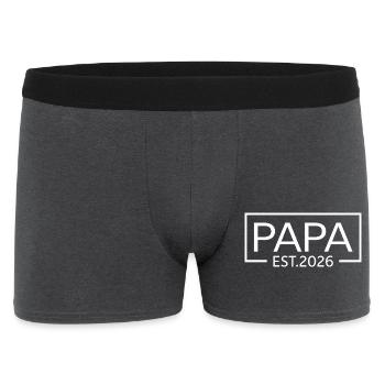 Papa 2026 Papi since 2026 Papa est 2026 - Men's Boxer Shorts - charcoal grey - Front