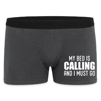 My bed is calling and i must go - Men's Boxer Shorts - charcoal grey - Front