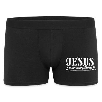 JESUS Over Everything – Christian Statement - Men's Boxer Shorts - black - Front
