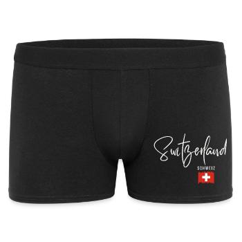 Schweizer Wurzeln, ich liebe die Schweiz - Männer Boxer Shorts - Schwarz - Vorne