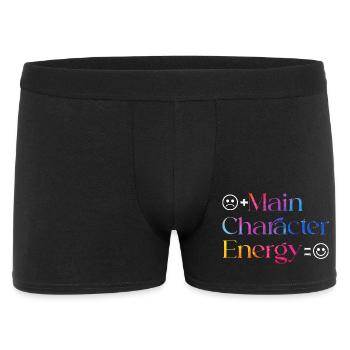 Main Character Energy smilie - Männer Boxer Shorts - Schwarz - Vorne