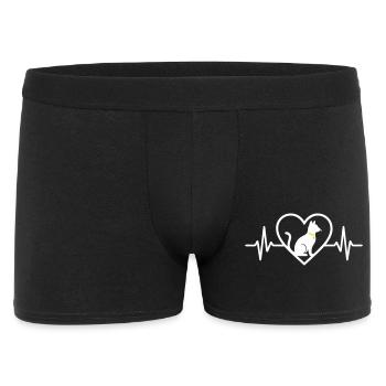 Cat Heart Silhouette Feline Cute Pet Lover - Men's Boxer Shorts - black - Front
