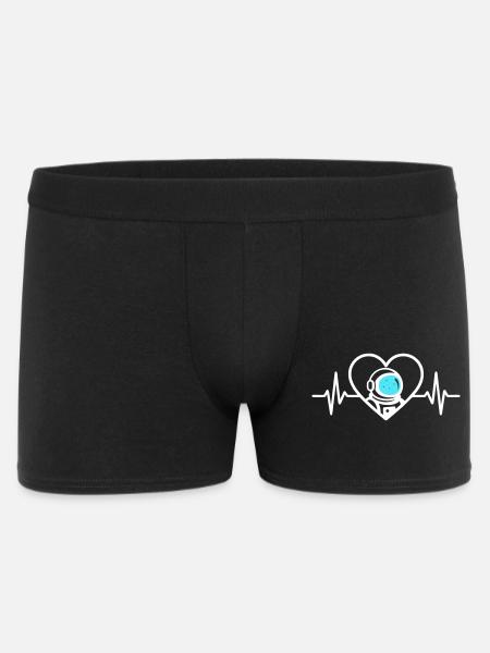 Astronaut Heart Cosmos Space Helmet - Men's Boxer Shorts - black