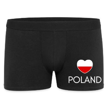 Cœur avec drapeau polonais, fierté polonaise - Boxer Homme - noir - Devant