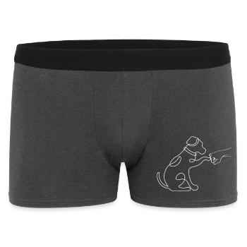 Hand Pointed Dog Minimalist Silhouette - Men's Boxer Shorts - charcoal grey - Front