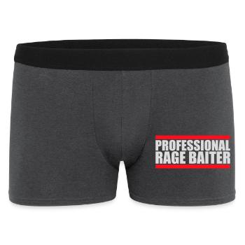 Professional Rage Baiter Troll Attention Fun - Men's Boxer Shorts - charcoal grey - Front