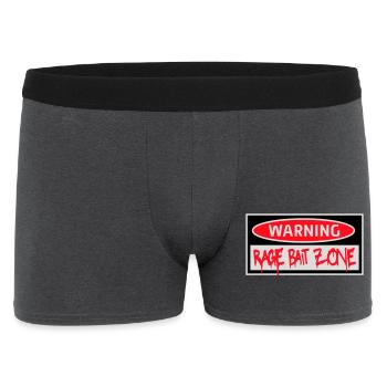 Avertissement Rage Appât Attention Zone Panneau Amusant Avertissement - Boxer Homme - charbon - Devant
