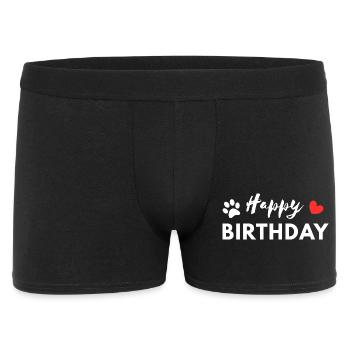 Happy Birthday Dog - Männer Boxer Shorts - Schwarz - Vorne