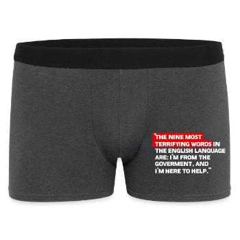Citation satirique du gouvernement - Boxer Homme - charbon - Devant