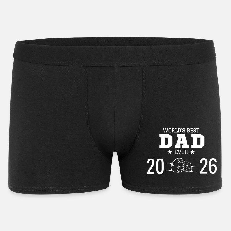 Weltbester Papa 2026 - Männer Boxer Shorts - Schwarz