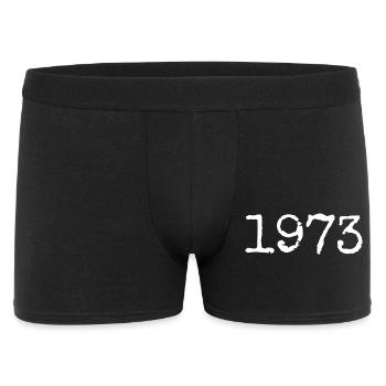 Legendär seit 1973 - Männer Boxer Shorts - Schwarz - Vorne