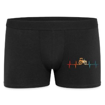 Farmer Herzschlagtraktor - Männer Boxer Shorts - Schwarz - Vorne