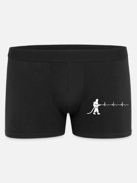 Firefighter Fire Brigade ECG Heartbeat - Men's Boxer Shorts - black