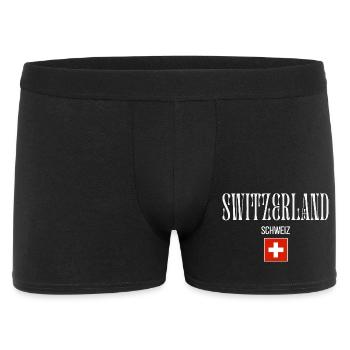 Schweizer Herkunft, ich liebe die Schweiz - Männer Boxer Shorts - Schwarz - Vorne