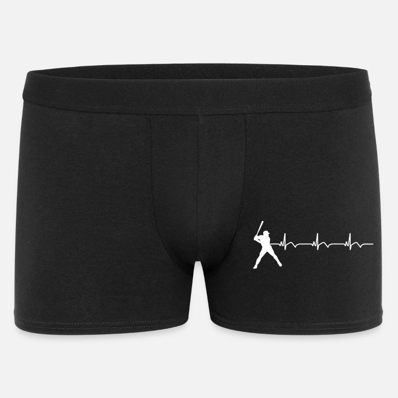 Baseball ECG Heartbeat Baseball Bat - Men's Boxer Shorts - black