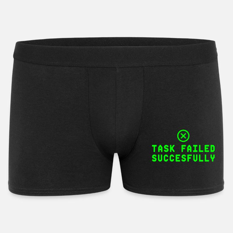 Task Failed Successfully IT Paradoxon - Männer Boxer Shorts - Schwarz