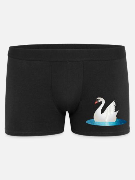 Shimmering swan with raised wings - Men's Boxer Shorts - black