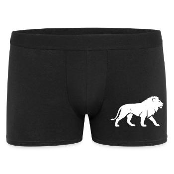 Löwe Silhouette Safari Afrika Vektor - Männer Boxer Shorts - Schwarz - Vorne