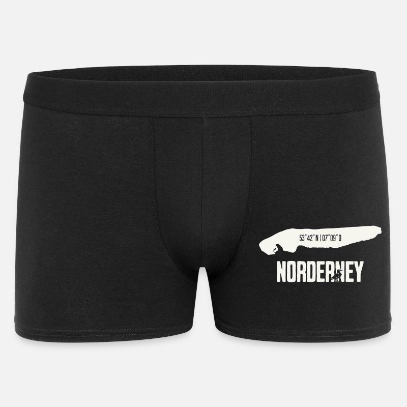 Norderney | Île avec coordonnées - Boxer Homme - noir