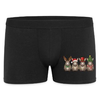 Donkey Santa Claus Christmas Lights - Men's Boxer Shorts - black - Front