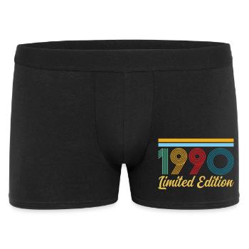 Anniversaire 1990 Né en 1990 Vintage Rétro Cadeau - Boxer Homme - noir - Devant