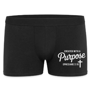 Écriture intentionnelle : Croix Éphésiens 2:10 - Boxer Homme - noir - Devant