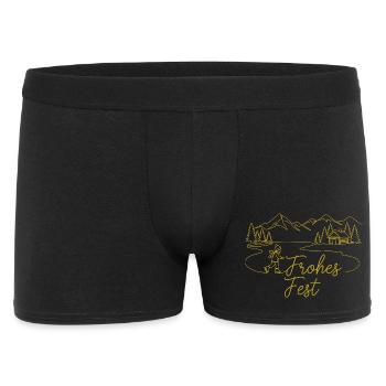 Frohes Fest Winterlandschaft weihnachtlich - Männer Boxer Shorts - Schwarz - Vorne