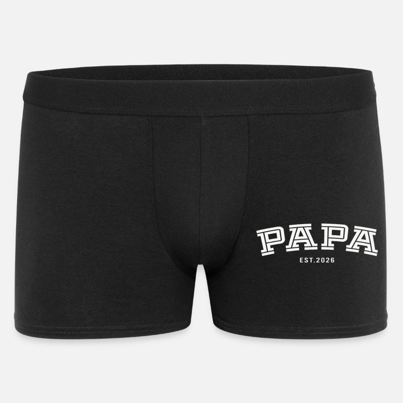 Papa Est. 2026 - Männer Boxer Shorts - Schwarz
