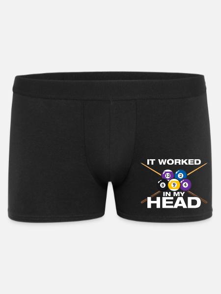 It worked lustiges Billard Billardspieler - Männer Boxer Shorts - Schwarz