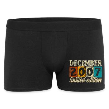 Limited Edition December 2007 Geburtstag Geschenk - Männer Boxer Shorts - Schwarz - Vorne