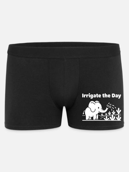 Irrigate the Day: Elephant Watering - Men's Boxer Shorts - black