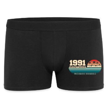 34th Birthday 1991 Vintage 1991 Retro Sunset - Men's Boxer Shorts - black - Front