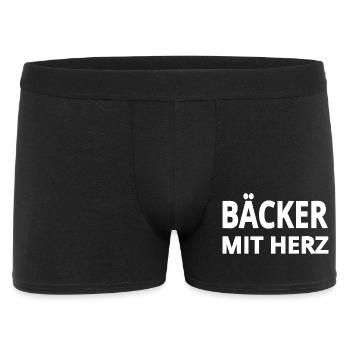 Bäcker - Männer Boxer Shorts - Schwarz - Vorne