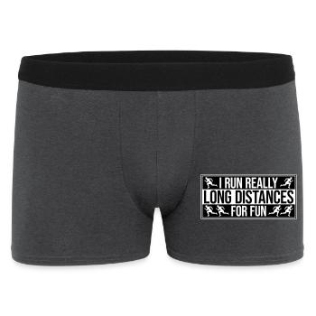 I Run Really Long Distances For Fun Marathon Sport - Men's Boxer Shorts - charcoal grey - Front