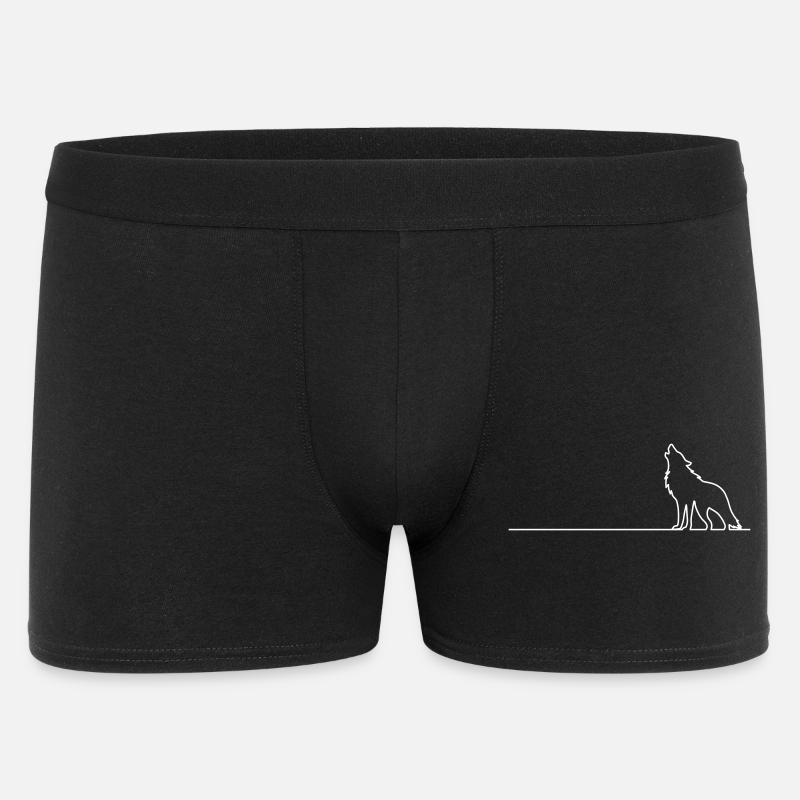 Wolf Outline - Männer Boxer Shorts - Schwarz