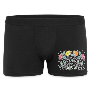 Blumen - Männer Boxer Shorts - Schwarz - Vorne