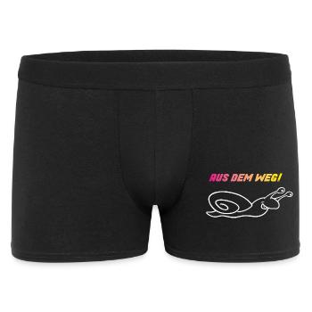 Aus dem Weg – Ich Eile mit Weile - Männer Boxer Shorts - Schwarz - Vorne