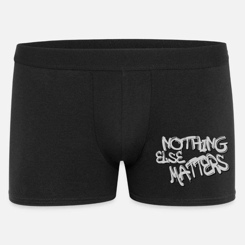 Graffiti-Zitat-Typografie: Fetter grauer Slogan - Männer Boxer Shorts - Schwarz